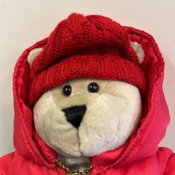 Starbucks Bearista Boy Bear Plush Winter 2006 51st Edition Red Puffy Jacket EUC - Picture 2 of 9